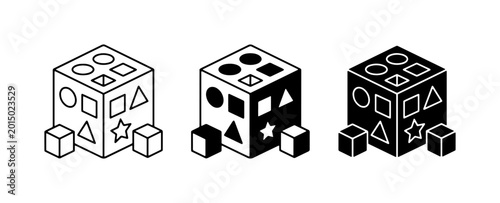 Quadro su tela Shape Sorter Toy Icons, Geometric Learning Blocks, Early Education Development