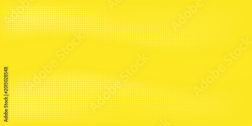 Pop art lemon yellow background with halftone patterns in comic book style, vector.
