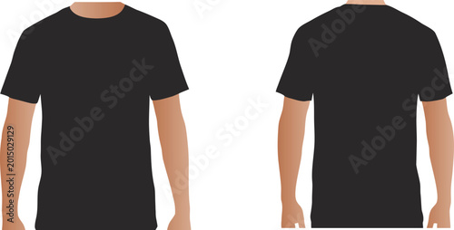 Black T-Shirt Mockup Front and Back