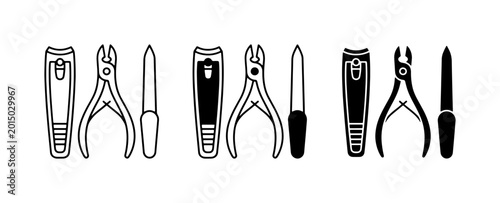 Εκτύπωση καμβά Nail Care Tools Set: Clippers, Cuticle Nipper, File Icons