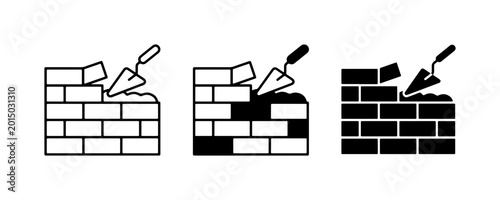 Tableau sur toile Bricklaying Icons, Construction Process, Building Materials, Masonry Tools, DIY