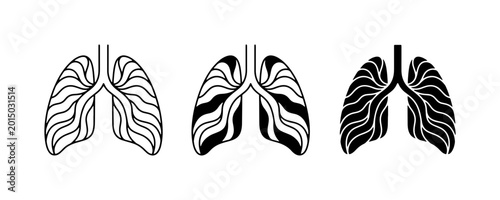 Foto Human Lungs Vector Icons, Respiratory System Anatomy, Medical Health Graphics