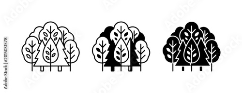 Canvas-taulu Forest Icons, Woodland Graphics, Nature Symbols, Tree Collection, Outdoor Design