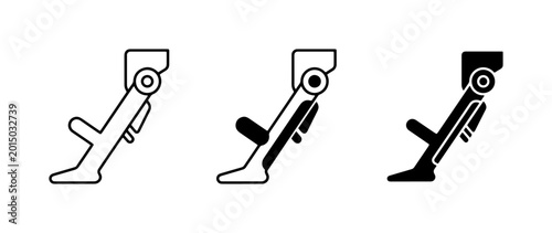 Bild auf Leinwand Prosthetic Leg Icons, Medical Orthopedic Limb Replacement Vector Set