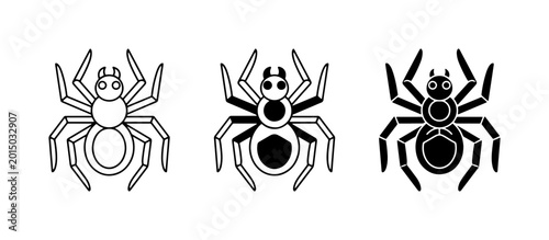 фотографія Spider Icons Set, Arachnid Vector Graphics, Insect Illustration Collection, Hall