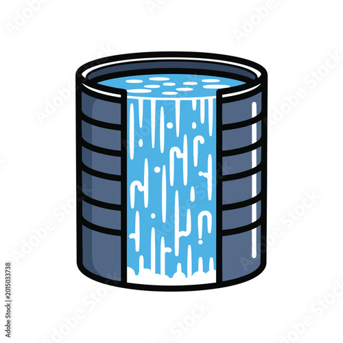 Valokuva Water flowing out of a cylinder.