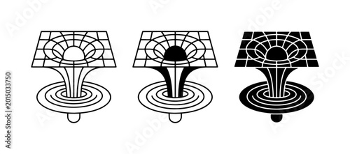 Tableau sur toile Black Hole Vector Icons, Cosmic Event Graphics, Space Anomaly Illustrations