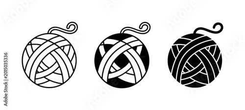Foto Ball of Yarn Icons, Knitting & Crafting Symbols, Handmade Hobby Graphics