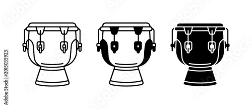Foto Conga Drums Vector Icons, Percussion Instrument Set, Musical Rhythm Elements