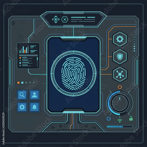 Digital fingerprint scanner interface for biometric security authentication and data access