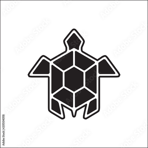 Turtle geometric logo design vector
