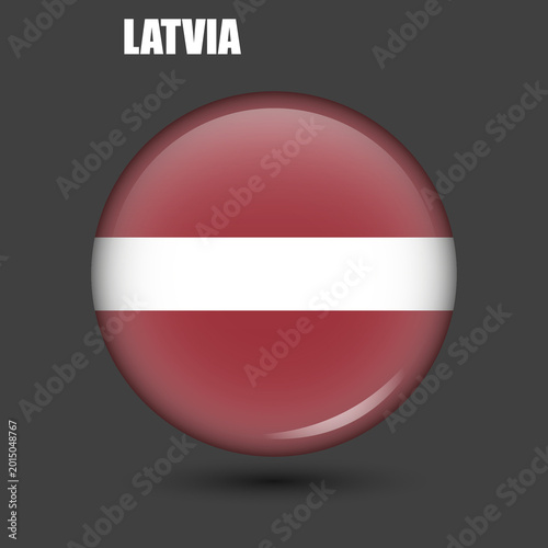 Free Download The national flag of Latvia is round.Vector.A round 3d flag icon with high detail.A spherical illustration of the flag. - GFXLoad