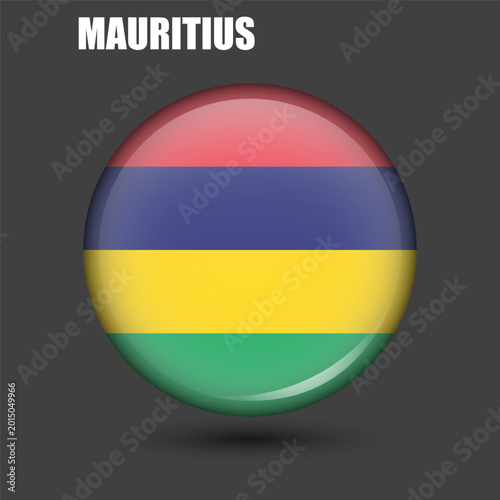 Free Download The national flag of Mauritius is round.Vector.Round 3d flag icon with high detail.Spherical illustration of the flag. - GFXLoad