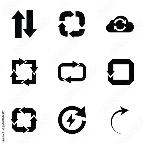 Obraz na płótnie Syn Sphere Cloud and Cycle Renewal Icon Pack.