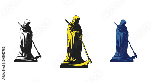 Obraz na płótnie Grim Reaper Silhouette with Scythe - Multiple Colors