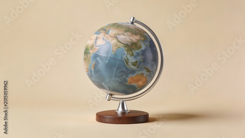World Globe on Stand Showing Asia and Australia Travel Concept