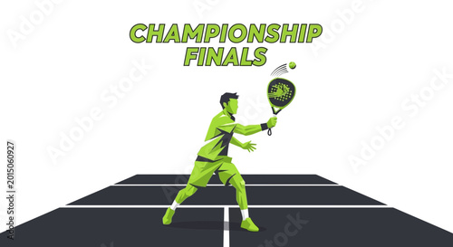 Vibrant Paddle Tennis Athlete in Action During the Championship Finals Tournament