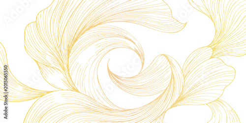 Φωτογραφία Abstract yellow floral background with vector flower patterns and artistic swirl
