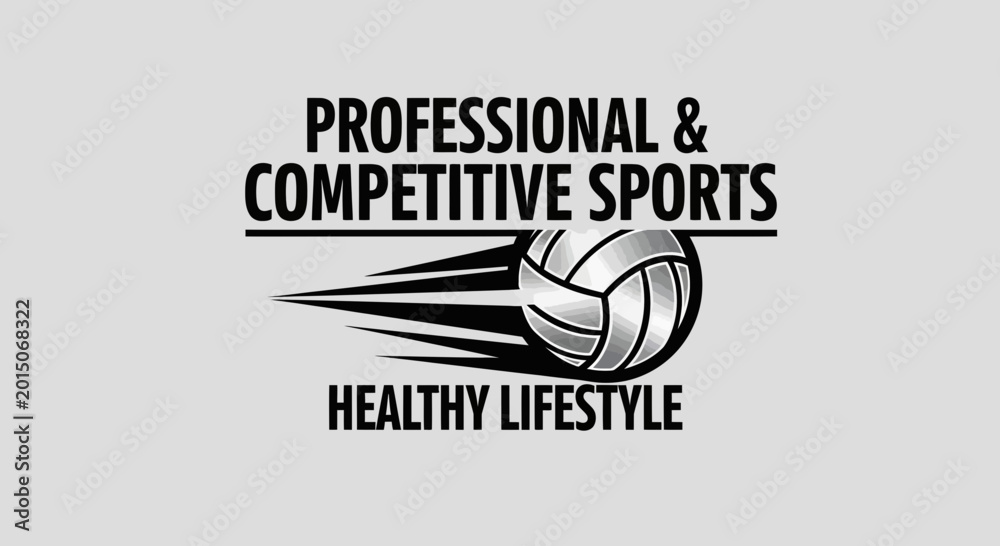 Fototapeta premium Volleyball Logo Featuring Professional and Competitive Sports, Plus Healthy Lifestyle