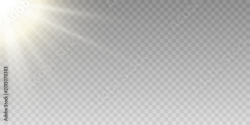 Glow isolated white transparent light effect set, lens flare, explosion, glitter, line, sun flash, spark and stars. Vector illustration of abstract flare light rays. Shine ray with lightning. 