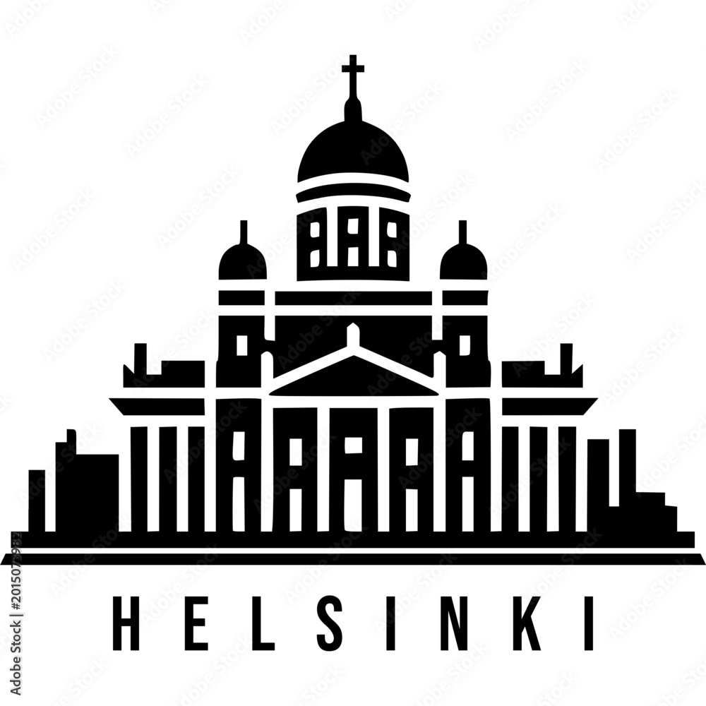 Fototapeta premium Helsinki Skyline Icon Vector