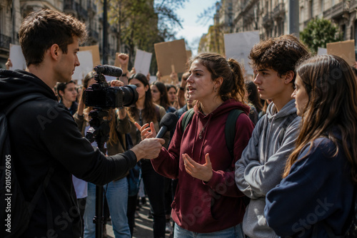 interview in young people demostration