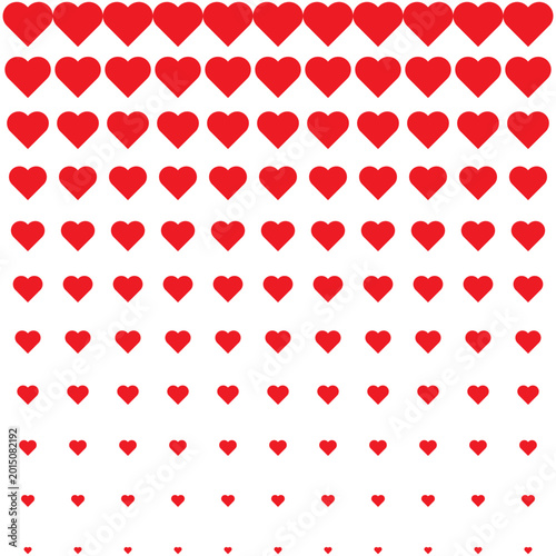 Картината върху платно Red heart shape halftone pattern gradient vector