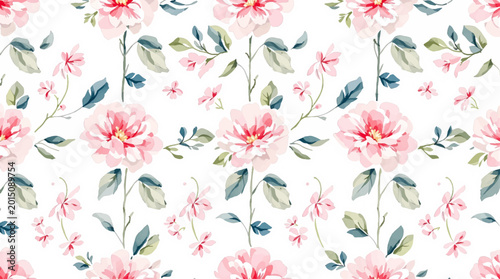Tableau sur toile Romantic pastel petals framing cherished moments with delicate watercolor artistry and timeless natural beauty