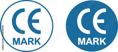 Foto CE Mark Certification Symbol Vector Icons for Product Compliance and Safety Stan