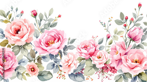 Photography Elegant floral watercolor background inspiring happiness, creativity, romance, and unforgettable peaceful heartfelt moments
