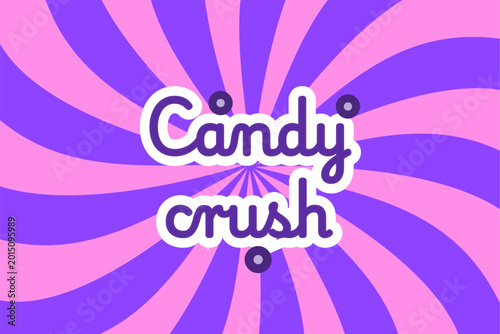 Colorful Retro Spiral Background with Candy Style Typography Design