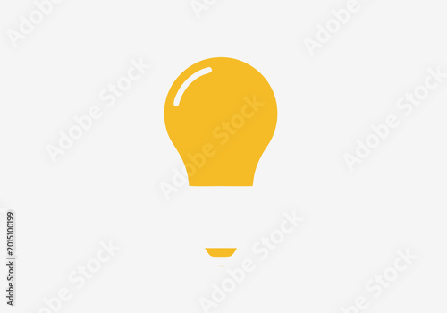 Yellow Light Bulb Idea Concept Symbol.