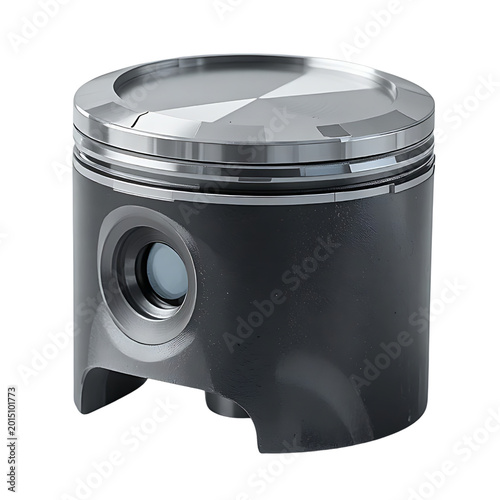 Angled Industrial Engine Piston 3D Product Render