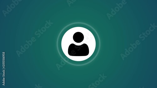 User Account Profile Icon with Glowing Circular Frame on Teal Gradient Background Representing Digital Identity and Login Interface Symbol Design