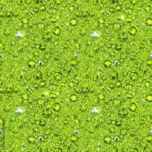 Sparkling Green Abstract Glitter Background with Tiny Bubbles