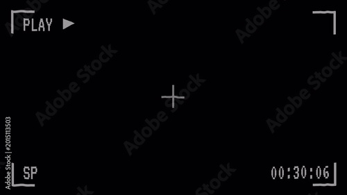 Retro VHS Camera Viewfinder Background with Analog Recording Overlay Interface