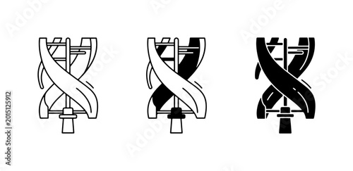 фотографія Vertical Axis Wind Turbine Icons, Renewable Energy Symbols, Eco Power Concepts