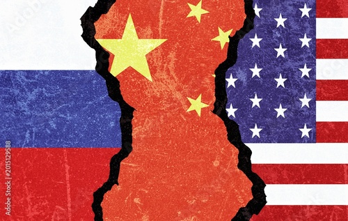 Fényképezés Geopolitical power race between USA China and Russia