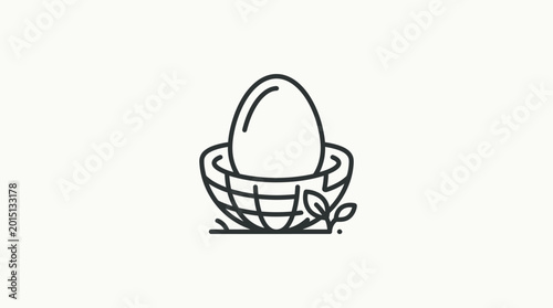 Photos Simple line drawing of an egg.
