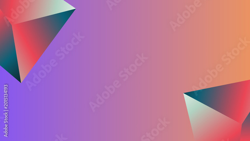 Fotografia Vibrant Abstract Geometric Background with Smooth Gradient Colors and Dynamic Prismatic Shapes