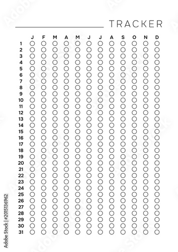 Professional Yearly Habit Tracker A4 Minimalist Annual Progress Chart for Corporate Goal Monitoring