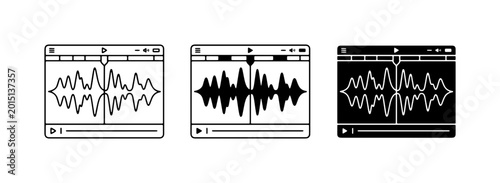 Konstfotografi Audio Waveform Editor Icons, Sound Waveform Visualization, Digital Audio Process