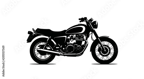 Bild auf Leinwand Minimalist vector silhouette of a classic vintage motorcycle on white background