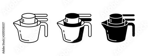 Obraz na płótnie Measuring Cup Icons, Kitchen Utensil Set, Cooking Ingredient Tools
