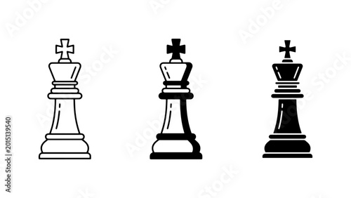 Fotografía Chess King Icons, Strategy Game Pieces, Strategy Board Game Elements, Classic Ro