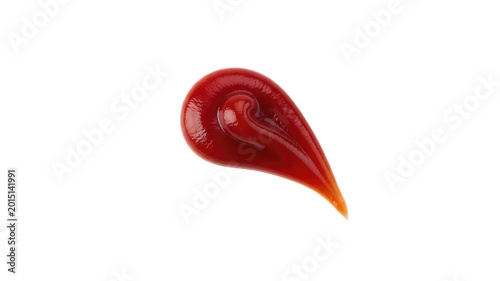 Red sauce splash isolated, food condiment concept.