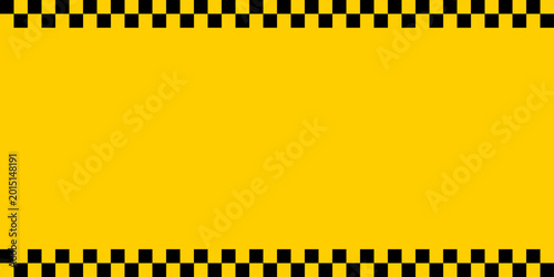 Bild auf Leinwand Taxi service yellow frame background with classic checkered pattern and copy space