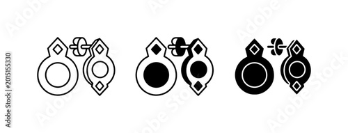 Canvas Print Earring Icons Set, Jewelry Symbols, Fashion Accessories, Minimalist Design, Vect