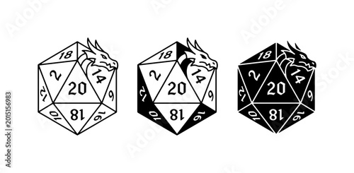 Dragon Dice Icons, D20 Polyhedral Dice Set, Tabletop RPG Game Accessories
