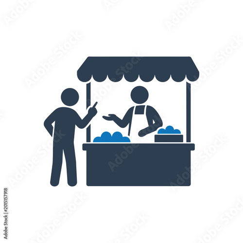 Canvas Print Hawker Produce Sale Icon